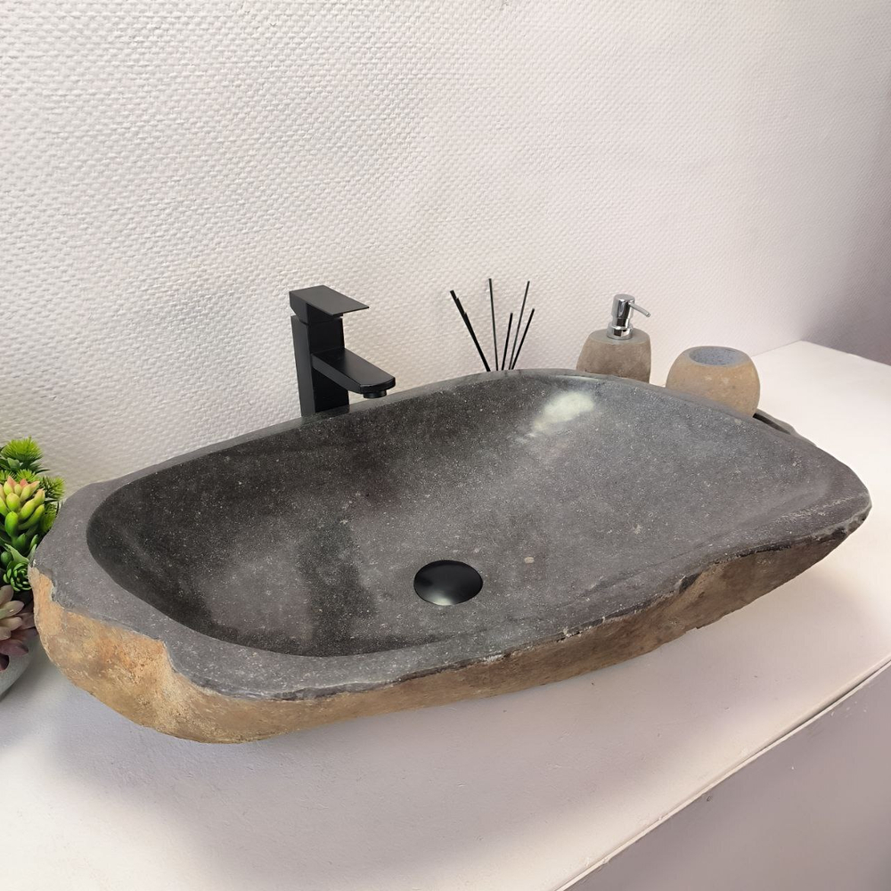 Раковина из речного камня RS-63607 (70*48*16) 0124