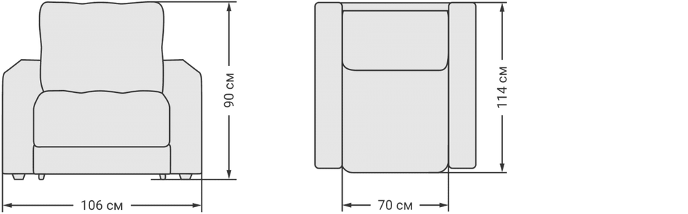 Босс кресло-кровать Велюр Алькантара серый