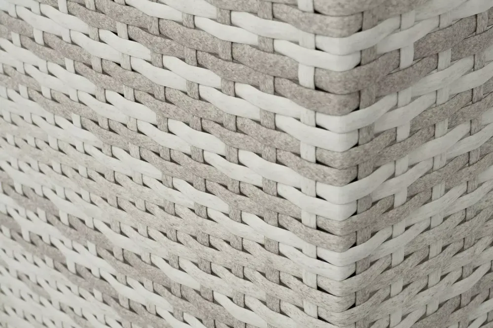 "Лунго" кашпо для цветов большое плетеное из искусственного ротанга, цвет бежевый