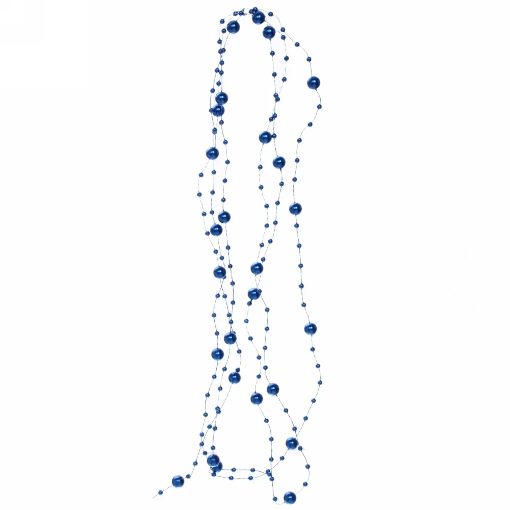 Бусы на ёлку 2м «Роса» d-7,5мм, Сапфир