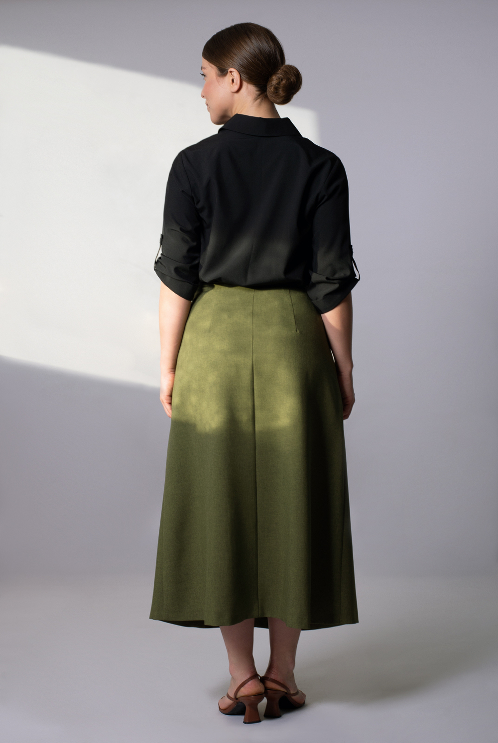 Юбка женская 4043ЛП, оливковый #259Ола014043ЛП