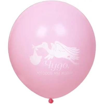 Воздушные шары 10 шт, 10»/25см Наша доченька (розовый/белый)