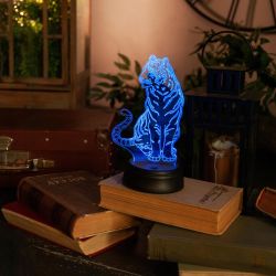 ULI-M507 RGB-3AA TIGER-BLACK Светильник декоративный с эффектом 3D Тигр. на батарейках 3AA не в-к. 1 светодиод. RGB свет. TM Uniel