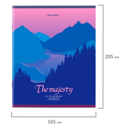 Тетрадь А5 48 л. BRAUBERG скоба, клетка, обложка картон, "Majesty" (микс в спайке), 404368