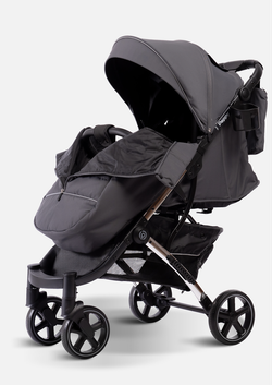 Peppy Коляска прогулочная Polo 2.0 (steel grey) хром рама, сумка