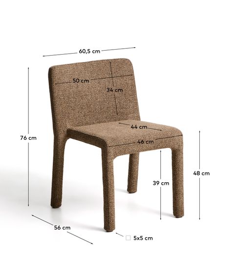 Стул Loria в обивке цвета шоколад