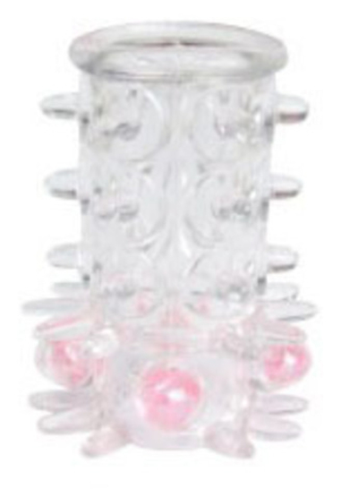 Нарядная насадка на фаллос с шипами и бусинами