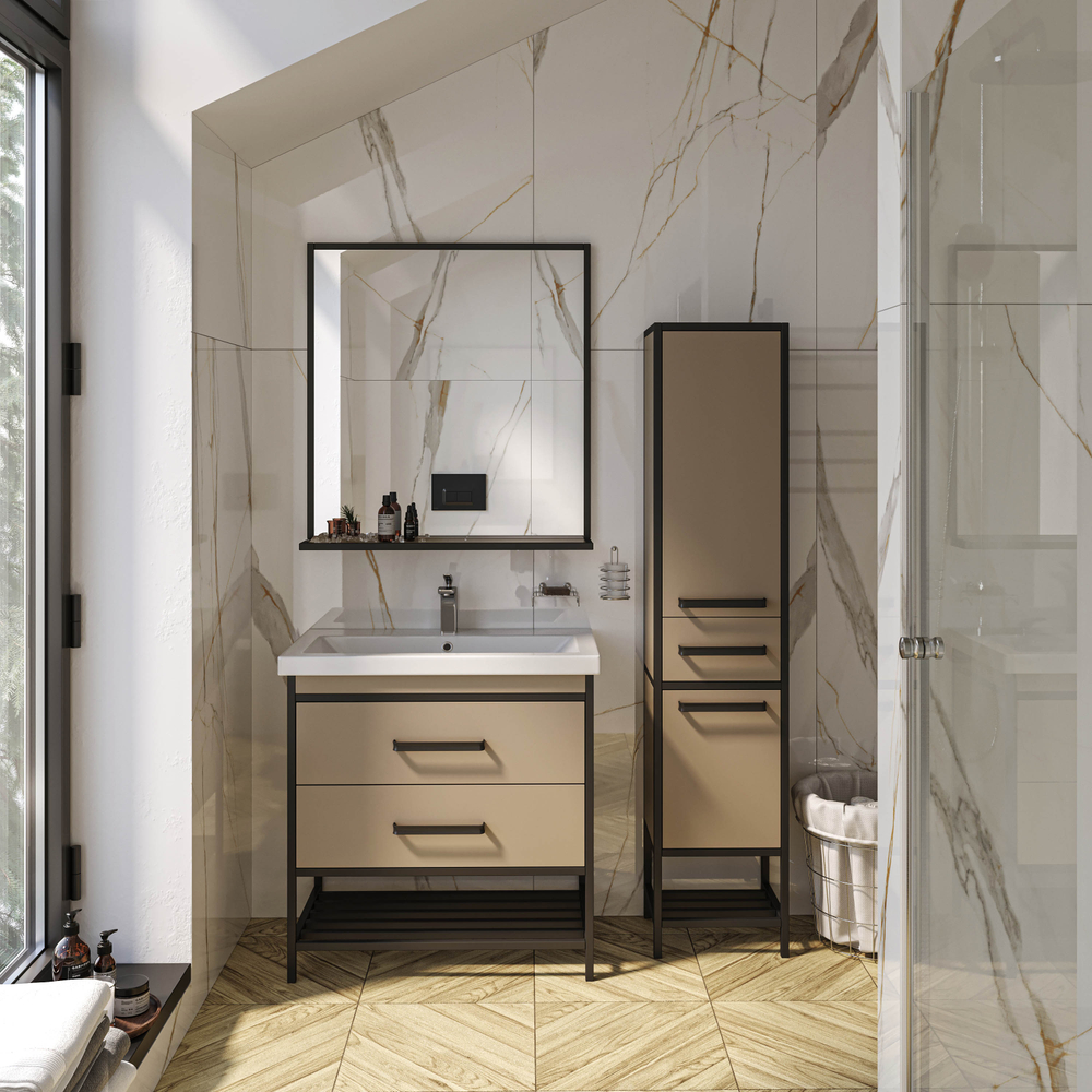 Корзина для белья DIWO Смоленск П16067 40 л, напольная, хром, круглая, металл, текстиль