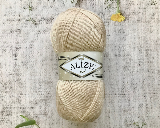 Пряжа ALIZE "Simli Sal". 67 молочно-бежевый