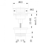 Донный клапан Abber AF0011RG click-clack Розовое золото