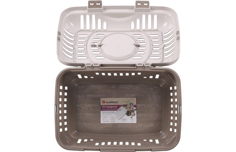 Переноска Flamingo DARVA TAUPE 48,5 х 33,5 х 33 см, пластик, бежевый/коричневый