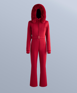 Oysho Водостойкий облегающий эластичный комбинезон SKI, красный