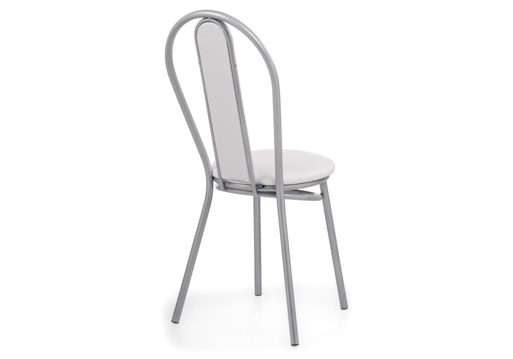 Стул на металлокаркасе Lamniel косое кольцо белый полимер / светлый мусс