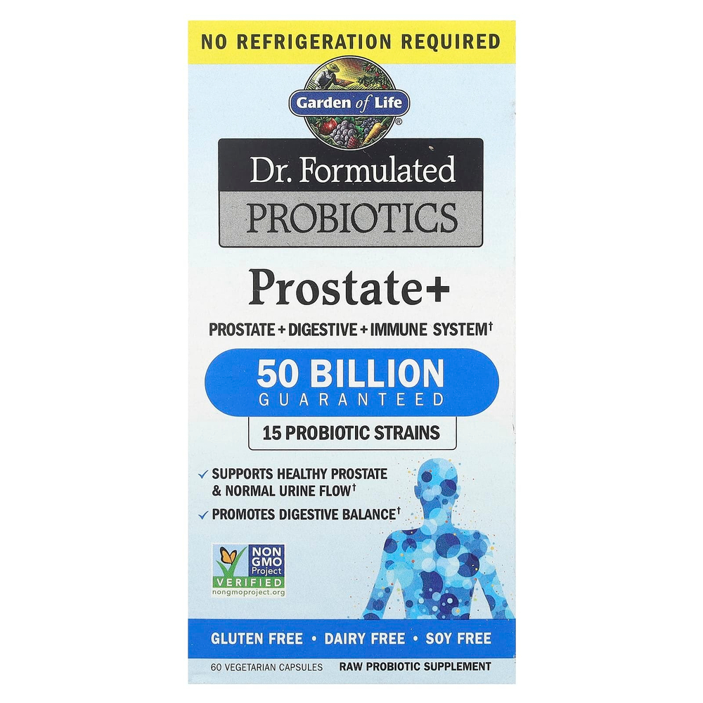Garden of Life, Dr. Formulated Probiotics, Prostate+, 60 вегетарианских капсул