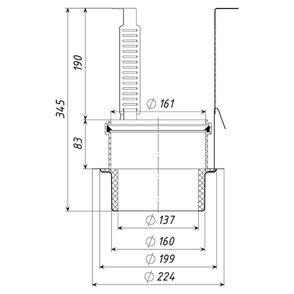 ТП-870 Муфта противопожарная для кровельных воронок DN110