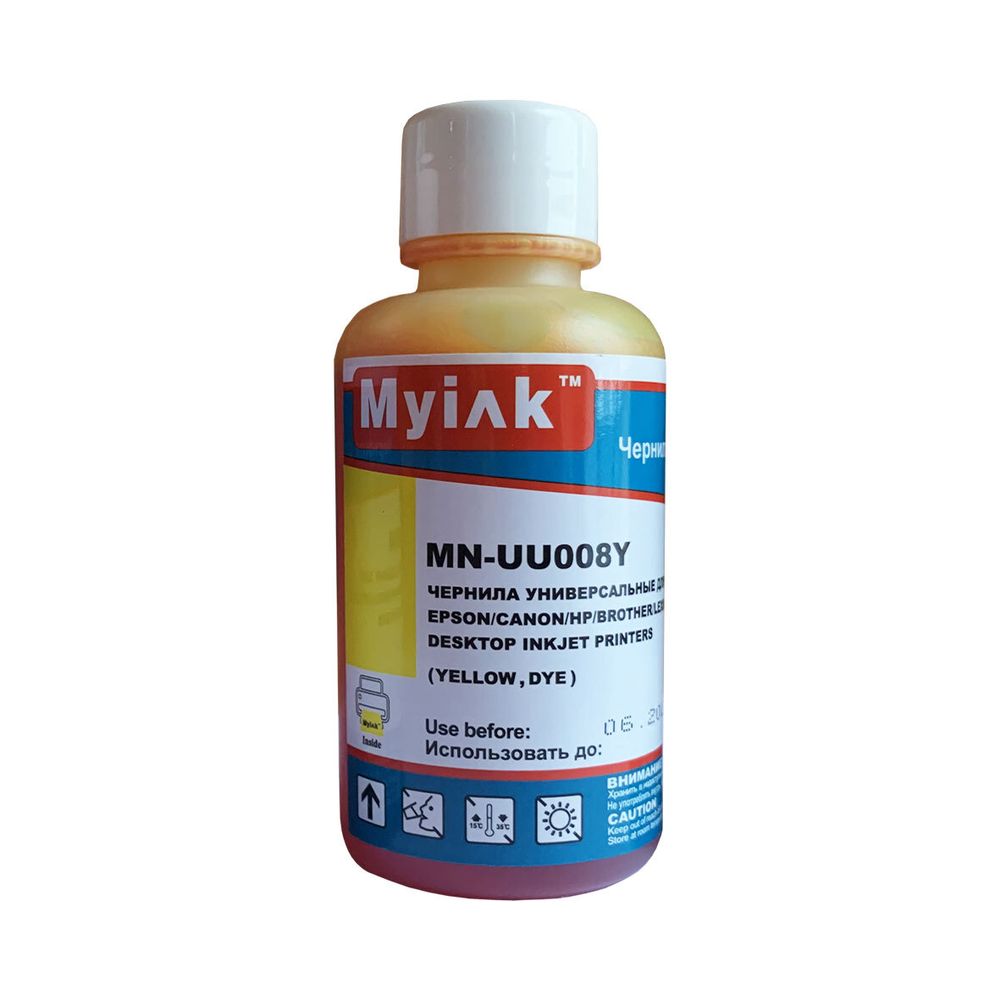 Чернила для Epson/Canon/HP/Brother Universal Ink (100мл, yellow, Dye) UU008Y MyInk