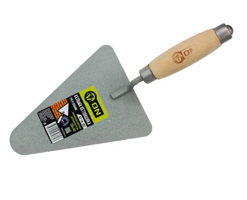 Кельма бетонщика (треугольик), усиленная деревянная ручка, 330*150мм ON
