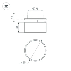Светильник LGD-POT-BUILT-R85-12W Warm3000 (BK, 100 deg, 230V) (Arlight, IP44 Металл, 5 лет) 045776