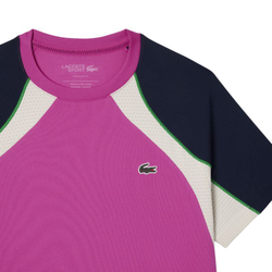 Мужская теннисная футболка Lacoste Ultra Dry Colour-Block Tennis - Розовый