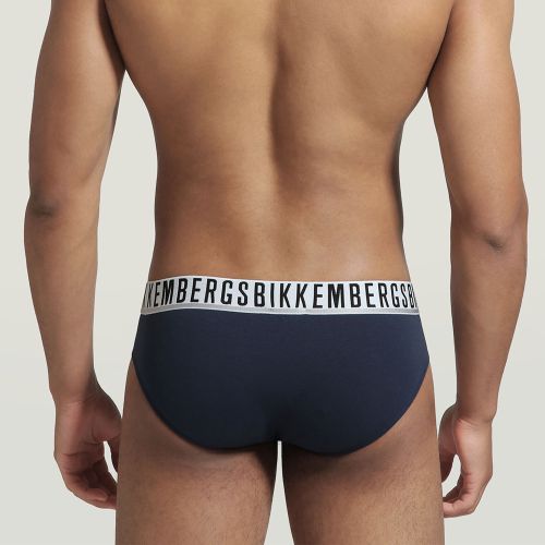 Мужские трусы брифы (белый, темно-синий, черный) набор 3в1 Bikkembergs ESSENTIAL BKK1USP01TR