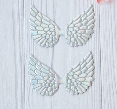 Декор. эл-т Патч Крылья 8.5см, 1 шт, цв. хром серебро (1шт)