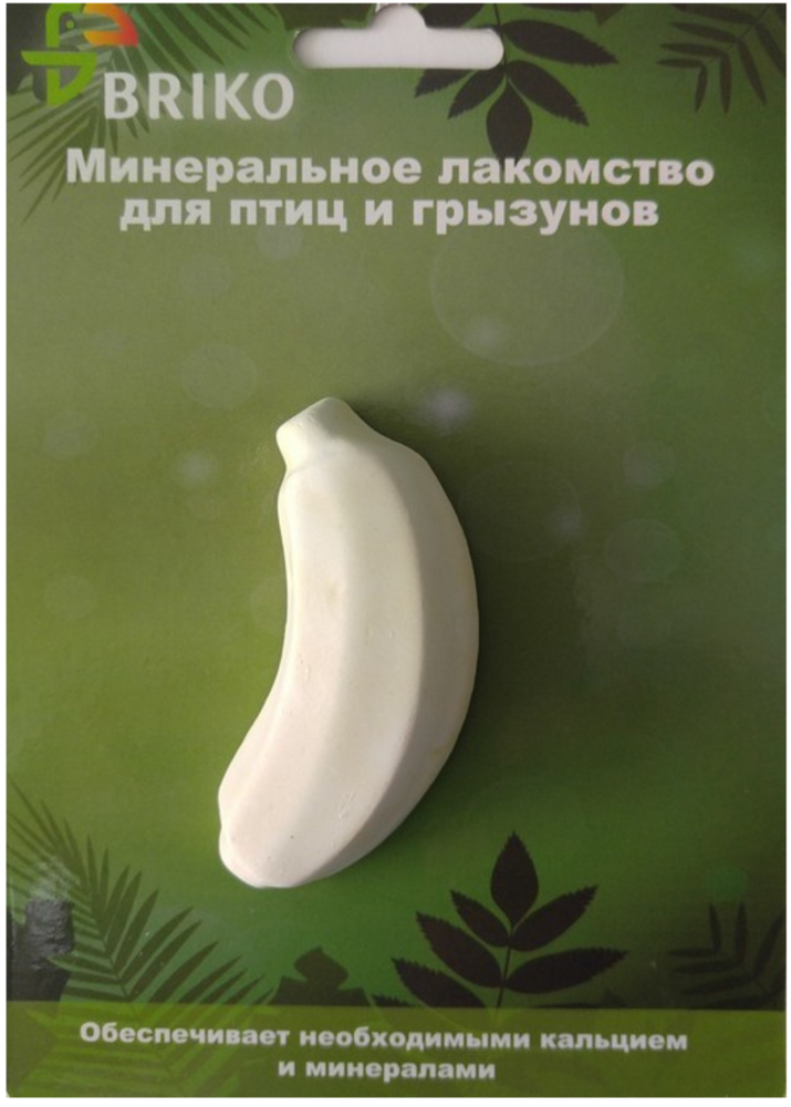 Минеральное лакомство банан для птиц и грызунов 3,5*7,5см.