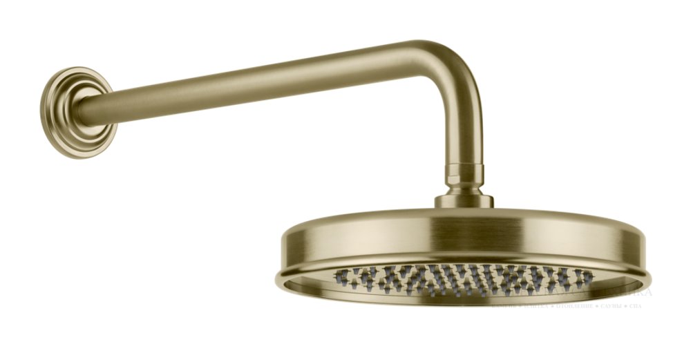 Верхний душ Gessi Venti20, Ø200 мм, для настенного крепления, поворотный, цвет Brushed Brass PVD