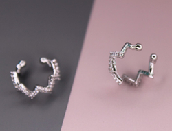 Кафф зигзаг с камнями