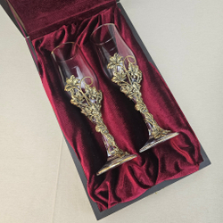 Набор бокалов для Шампанского на 2 персоны "Цветочный"