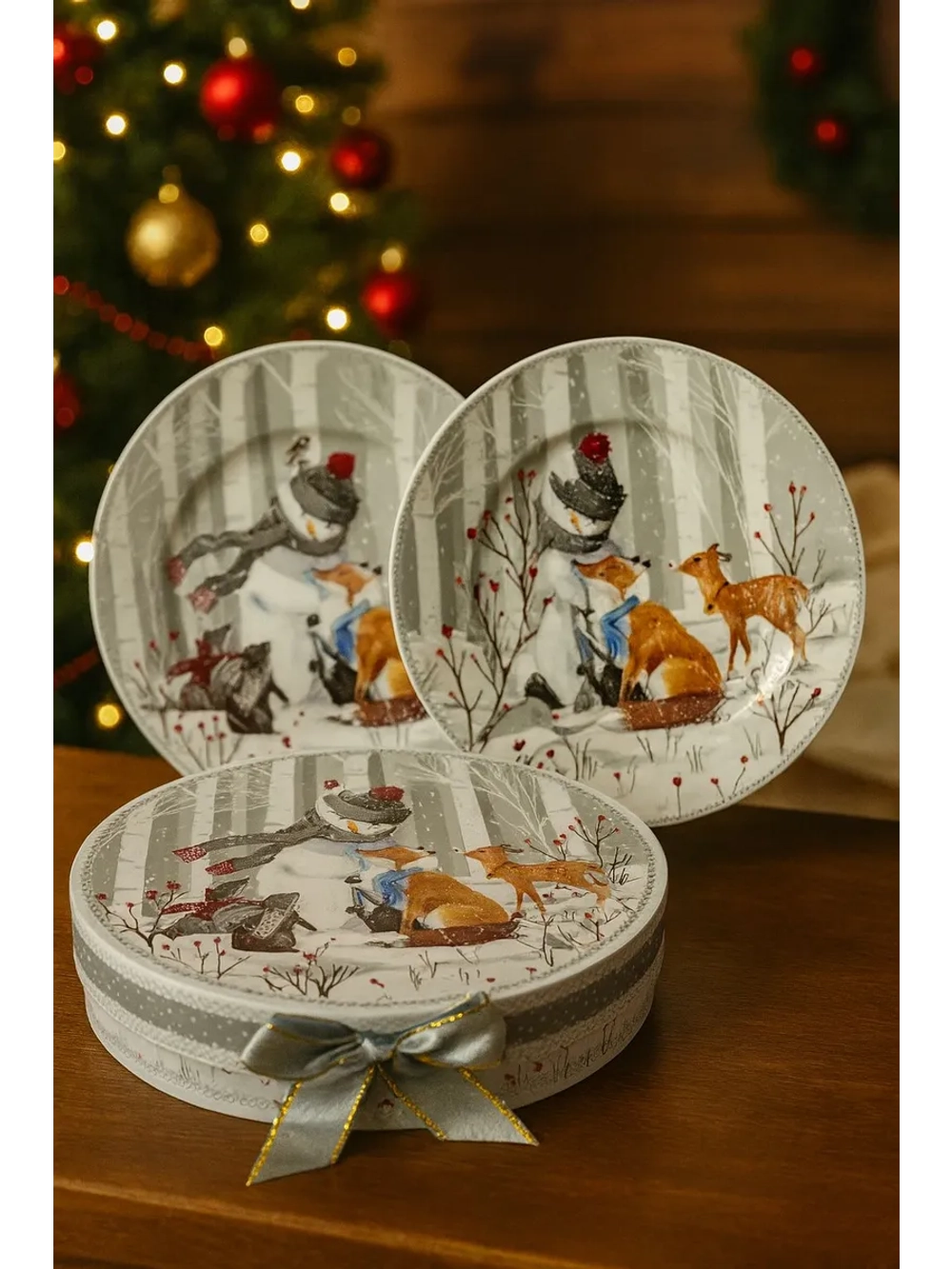 Новогодние подарочные тарелки 2шт