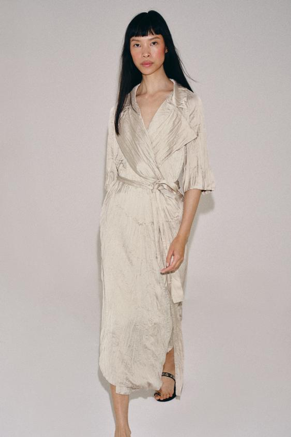 ZARA ПЛАТЬЕ ПЛИССИРОВАННОЕ С ПОЯСОМ — ZW COLLECTION, КАВА