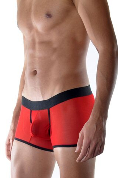 Красные мужские полупрозрачные трусы-боксеры (Размер: M) (Цвет: красный)