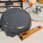 Сковорода 24см Premium blue со съемной ручкой и стеклянной крышкой