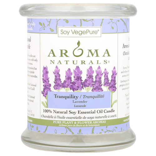 Aroma Naturals, Soy VegePure®, свеча из 100% натурального соевого масла, Tranquility, лаванда, 260 г (8,8 унции)