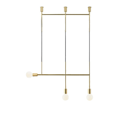 Ceiling design lamp  Triple Kick by Volker Haug (Gold)