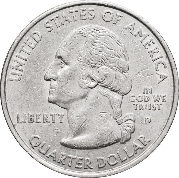 25 центов (1/4 доллара, квотер) 2000 США «Штат Нью-Гэмпшир» (D) VF-XF