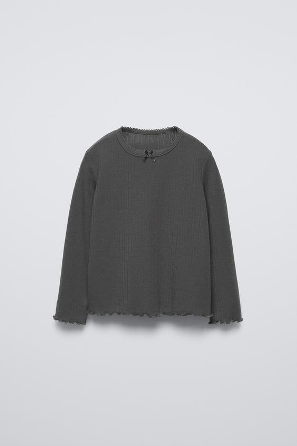 ZARA ФУТБОЛКА С БАНТОМ, АНТРАЦИТОВО-СЕРЫЙ