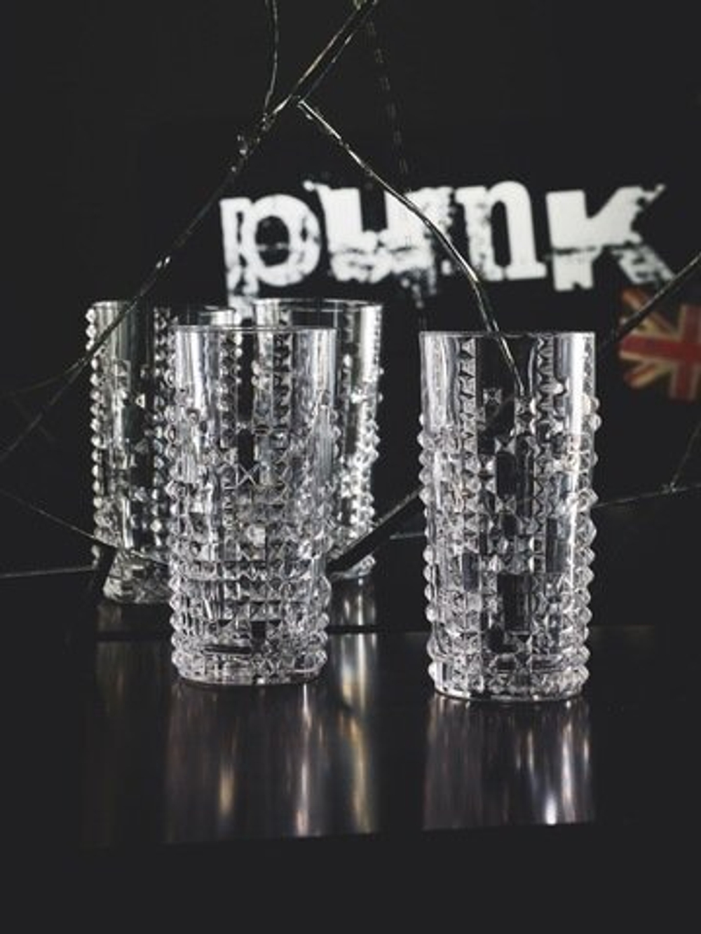 PUNK - Набор стаканов 4 шт. высоких 390 мл (set 4 pcs)