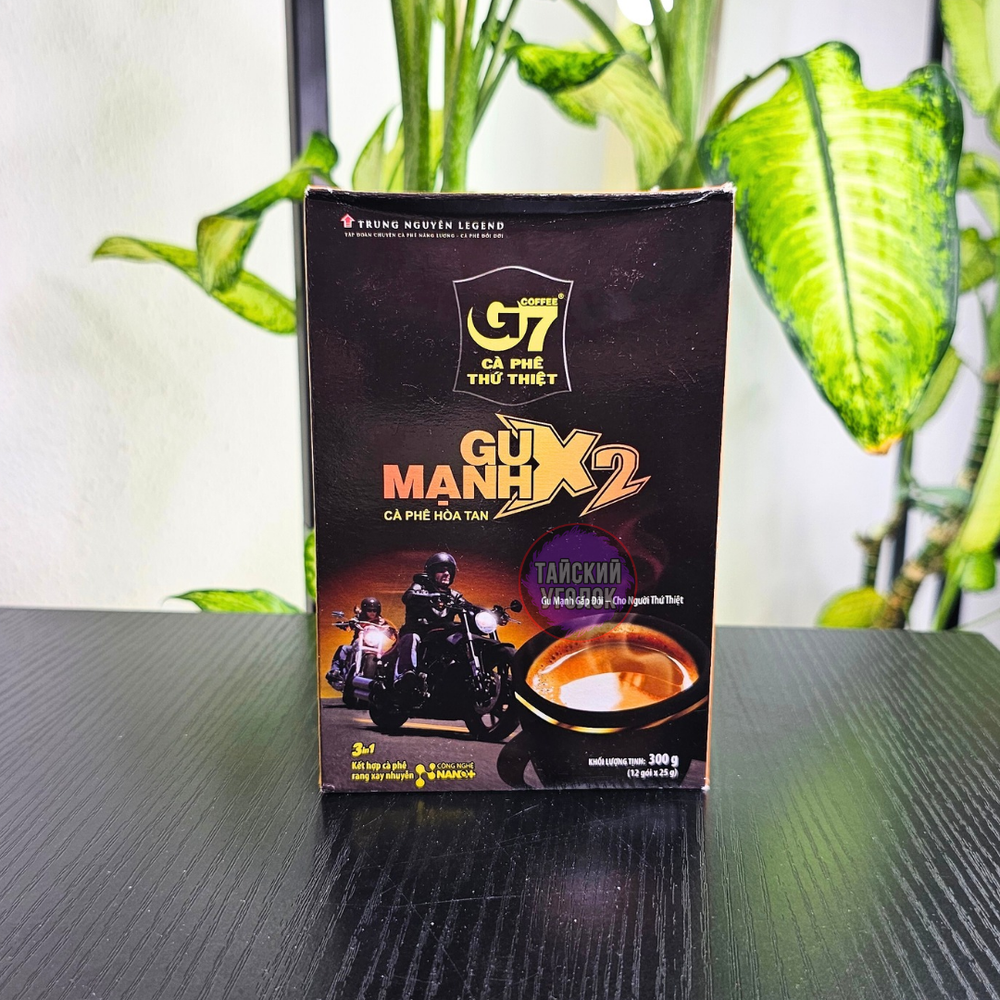 Кофе растворимый 3в1 Trung Nguyen G7 Strong X2 Gu Manh 12 пакетиков по 25 гр