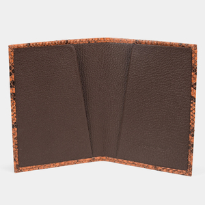 Кожаная обложка для паспорта, питон цвета коньяк