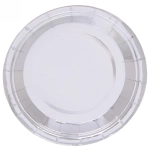 Тарелка бумажная 18 см в наборе 10 шт «Диско», Серебро