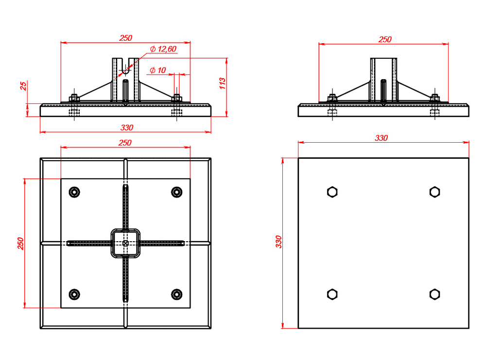 Кровельная опора ТМС 33ЛС