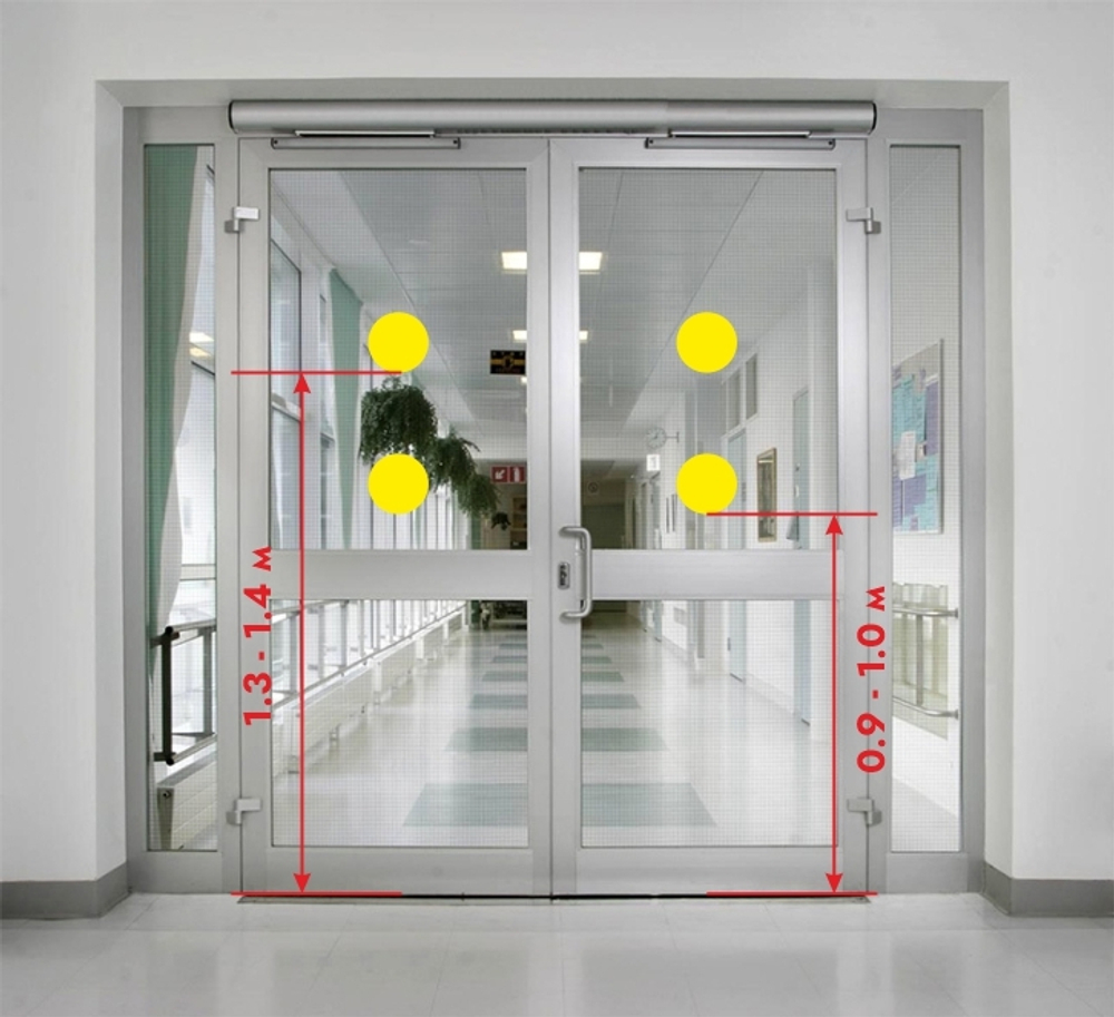 Контурный круг для контрастной маркировки дверных проемов, d=150 мм, Желтый