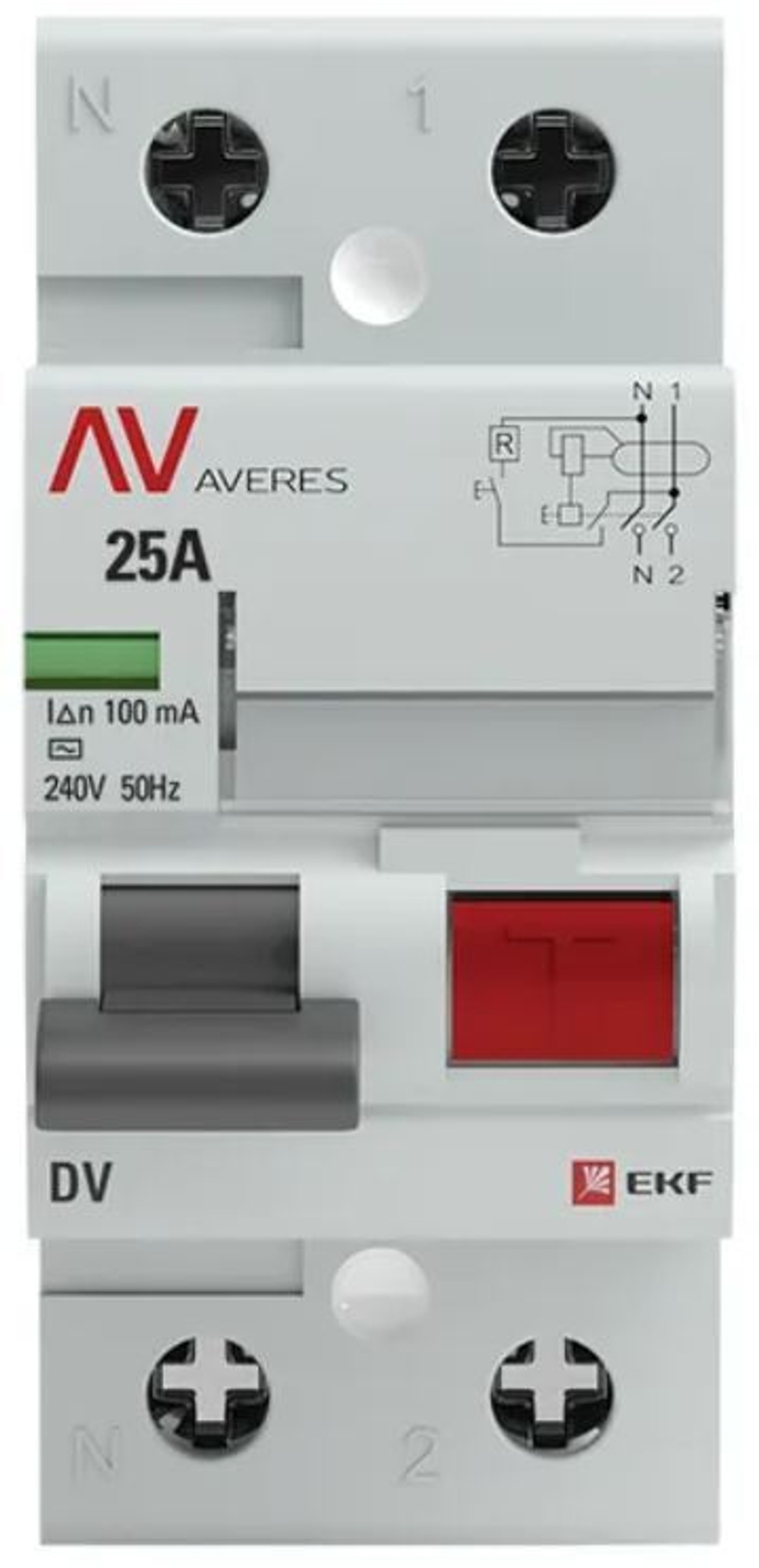 УЗО  EKF rccb-2-25-100-ac-av