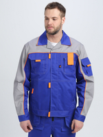 Костюм Драга-2 (тк.Смесовая МВО,240) п/к, васильковый/св.серый/оранжевый