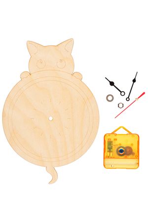 Набор для росписи изделий из дерева "Часы-раскраска. Котик"