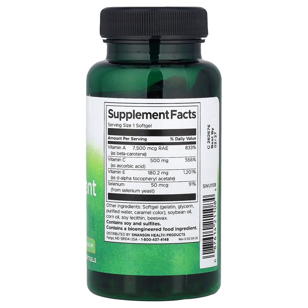 Swanson Vitamins, Ежедневное усиление антиоксидантов, 60 мягких таблеток