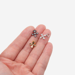 Подвеска "Крест", 11,5*9,5мм, фианиты, gun metal