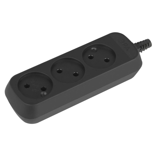 ЭРА Колодка 3 гнезда 10А корпус негорючий PP черный KX-3-B 5358