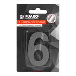 Цифра "6" самоклеящаяся SS304 (50х30) (FUARO) SSC сатинированный хром